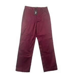Stussy Hank Pants Mens 30 Burgundy Trousers Straight Leg Regular Fit Twill NWT